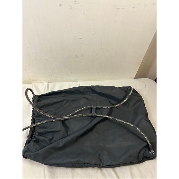 UA Under Armor 2 zipper back pack cinch sak bag gray - Picture 4 of 6